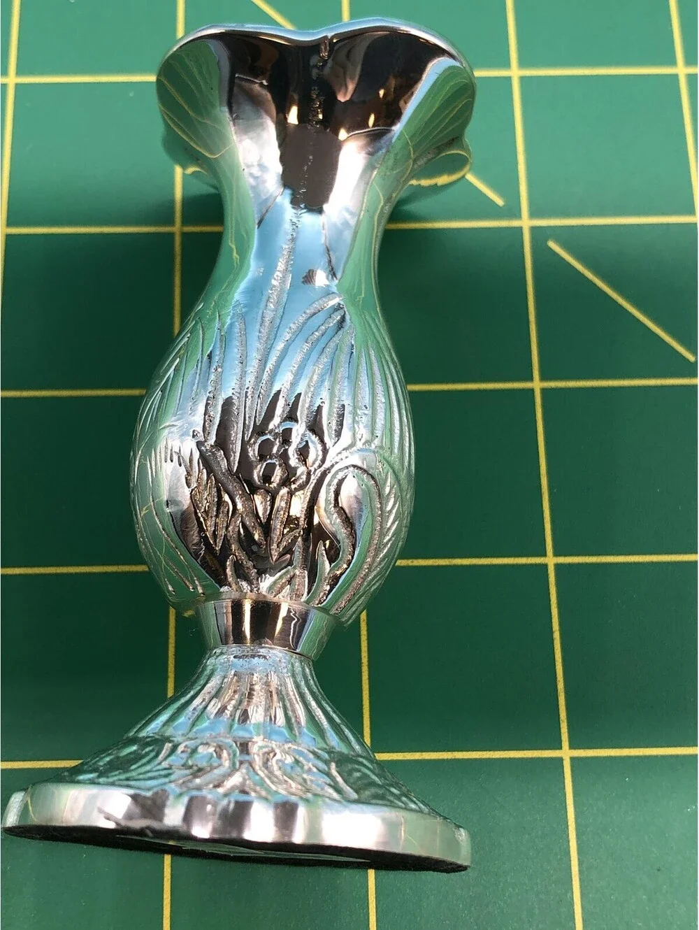 Two's Company Metal Bud Vase Silver Trumpet Floral Small Decorative Home Decor